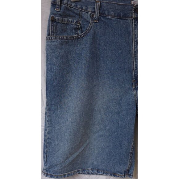 Levi Strauss Signature Mens 42x11 Medium Wash Five Pocket Bermuda denim Shorts - Picture 2 of 9